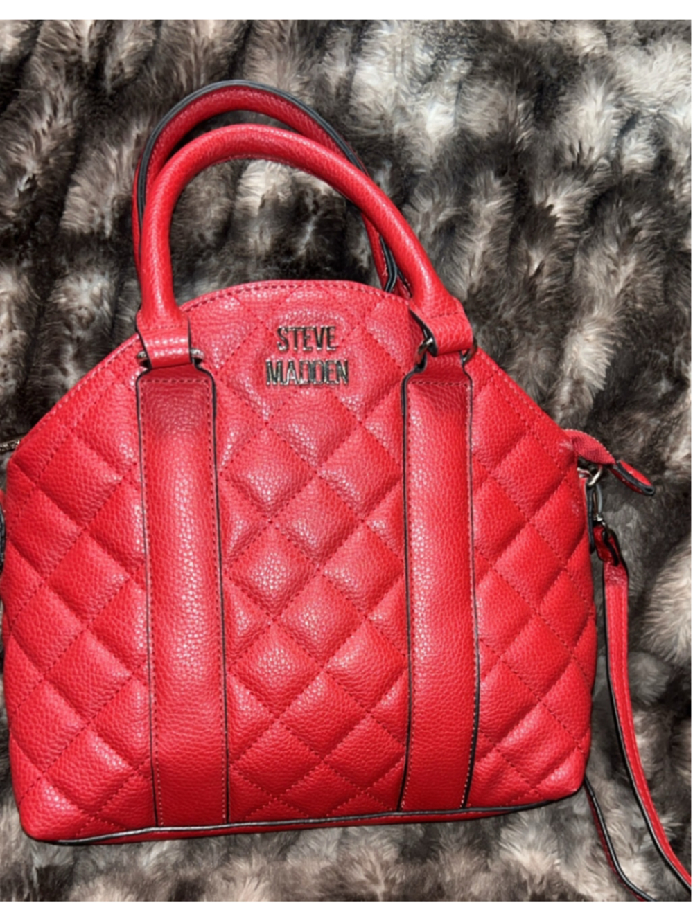 Women's Steve Madden Quilted Satchel Handbag One Size Red
